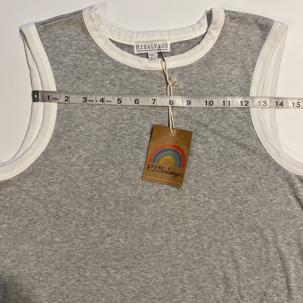 PJ Salvage Medium Heather Gray Tank Top Crew Neck PJ Top New D31e - Picture 11 of 14